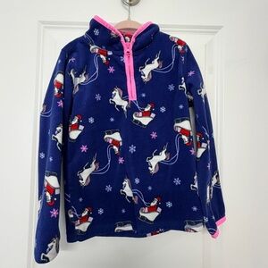 OshKosh B'gosh Christmas Unicorn Fleece Sweatshirt - Navy and Pink